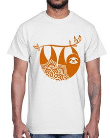 SlothMandala 1076#- mandala- Cotton Tee
