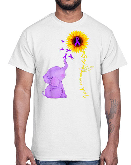 Sunflower Alzheimer Awareness shirt I Will Remember For You 215#- alzheimers- Cotton Tee