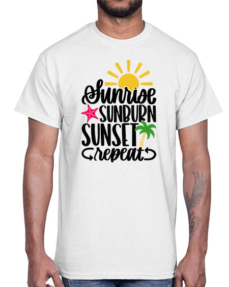 Sunrise Sunburn Sunset Repeat Style 16#- summer- Cotton Tee