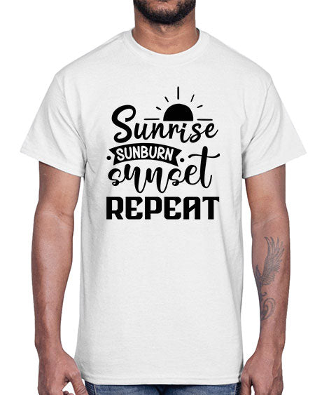 Sunrise sunburn sunset repeat 01#- summer- Cotton Tee