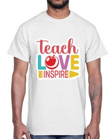 Teach Love Inspire 1443#- teacher- Cotton Tee