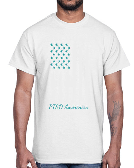 Teal Ribbon Not All Wounds 6#- PTSD- Cotton Tee