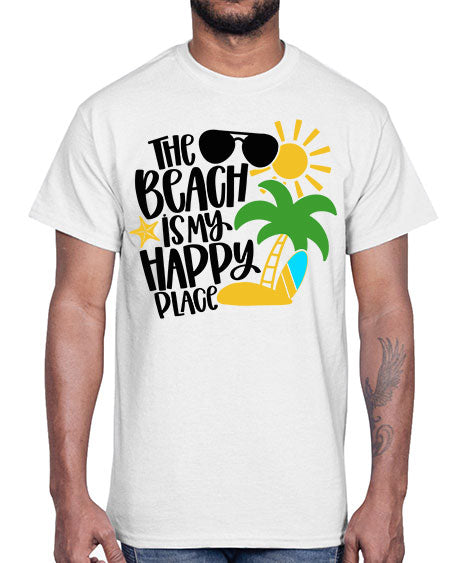 The Beach Is My Happy Place Style 12#- summer- Cotton Tee