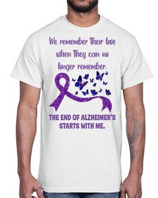 The End Of AlzheimerS Start With Me 217#- alzheimers- Cotton Tee