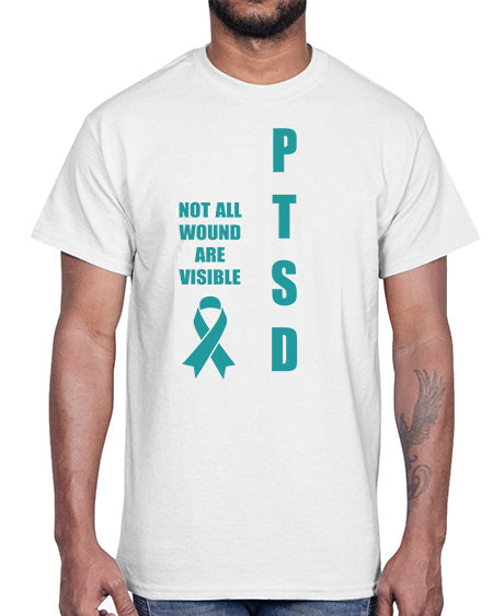 Veteran Not All Wounds Are 5#- PTSD- Cotton Tee
