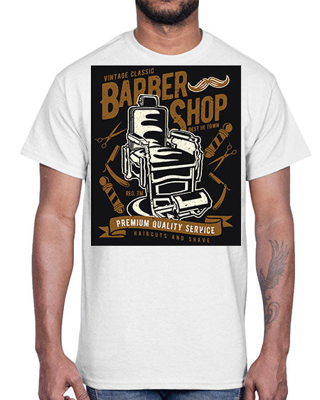 Vintage Barber Shop1597#- barber- Cotton Tee
