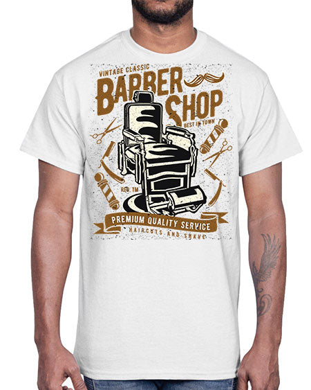 Vintage Barber Shop1598#- barber- Cotton Tee