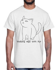 Walking Ego with Fur- cats- Cotton Tee
