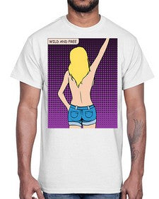 Wild and Free 1248#- art pop art- Cotton Tee
