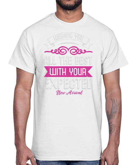 Wishing you all the best on your new arrival Style 240#- baby shower- Cotton Tee