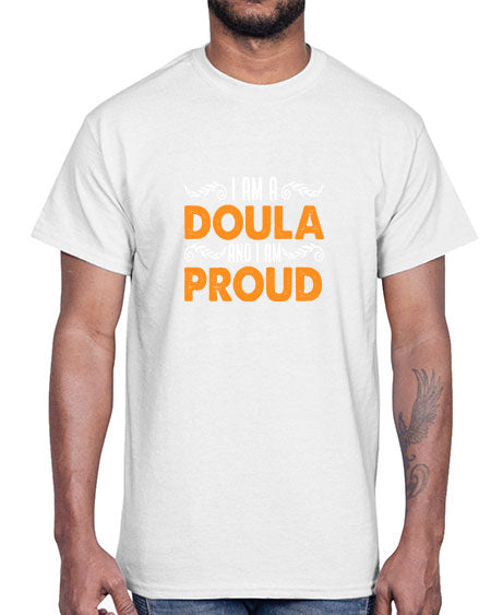 WomensIamadoulaandIamproudgiftforfunnymidwifedoula1652#- doubla- Cotton Tee