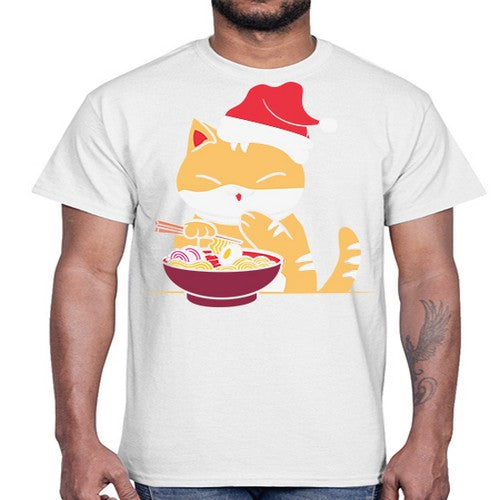Xmas Kawaii Anime Shiba Inu Eating Ramen 289#- anime- Cotton Tee