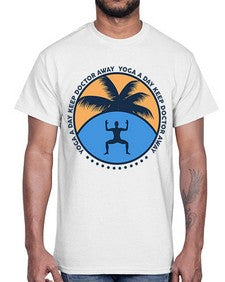 Yoga a Day Keep Doctor Away 612#- yoga- Cotton Tee