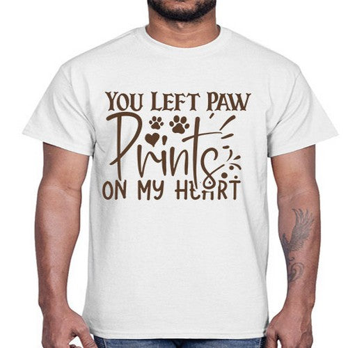 You Left Paw Prints On My Heart Style 53#- dogs- Cotton Tee