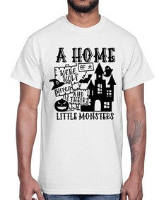 a home of a were wolf witch and their little monsters 53#- witch- Cotton Tee