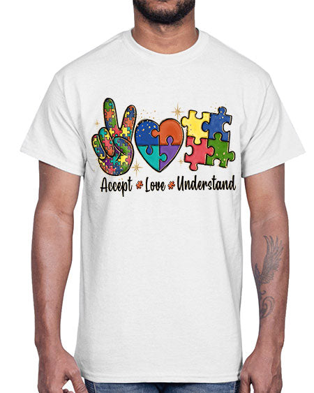 accept love understand 2#- autism- Cotton Tee