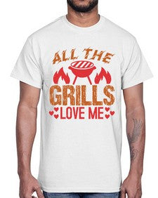 all the grills love me 17#- bbq- Cotton Tee