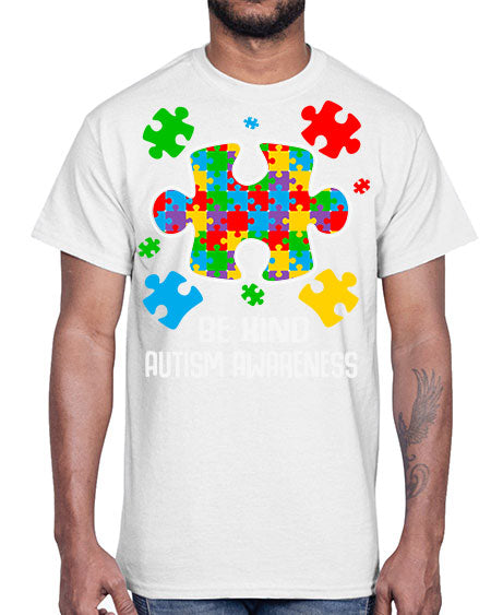 be kind puzzle pieces autism 71#- autism- Cotton Tee