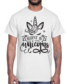 believe in unicorns black 55#- unicorn- Cotton Tee