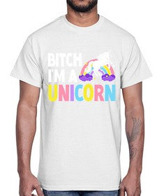 bitch im a unicorn 61#- unicorn- Cotton Tee