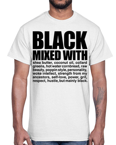 black mixed with 227#- black words and phrases- Cotton Tee