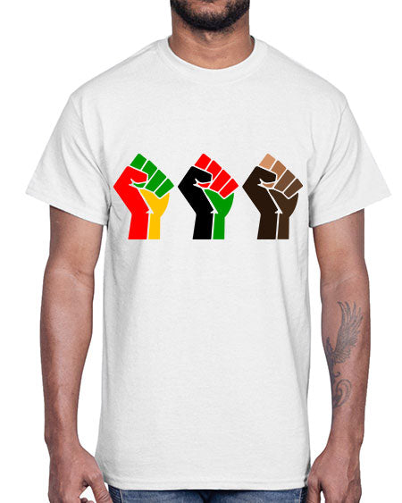 black power fists 196#- black words and phrases- Cotton Tee