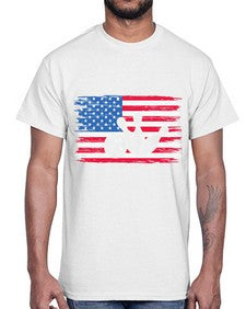 bowling pins usa flag american 278#- bowling- Cotton Tee