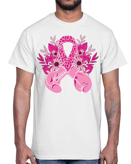 boxing gloves breast cancer- breast cancer- Cotton Tee