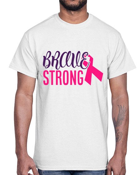 brave strong Style 15#- breast cancer- Cotton Tee