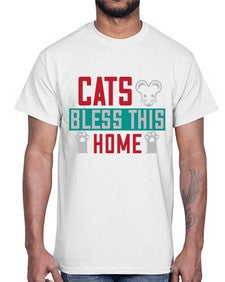 cats bless this home Style 36#- cats- Cotton Tee