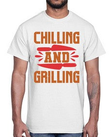 chilling and grilling 90#- bbq- Cotton Tee