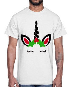 christmas unicorn 81#- unicorn- Cotton Tee
