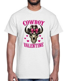 cowboy valentine western valentine 349#- western- Cotton Tee