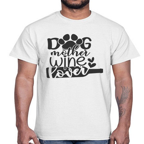 dogmotherwinelover 126#- dogs- Cotton Tee