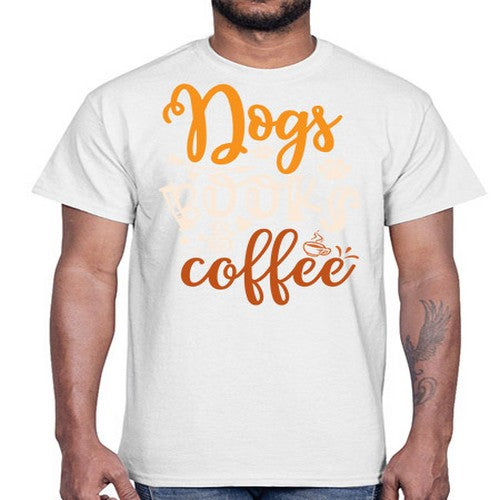 dogs books coffee 130#- dogs- Cotton Tee