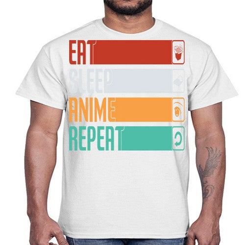 eat sleep anime repeat225#- anime- Cotton Tee
