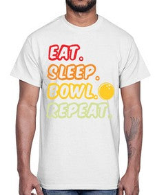 eat sleep bowl repeat 349#- bowling- Cotton Tee