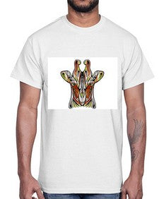 ethnic giraffe 425#- mandala- Cotton Tee