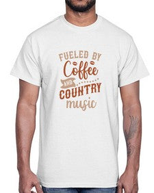 fueled by coffee and country music 468#- western- Cotton Tee