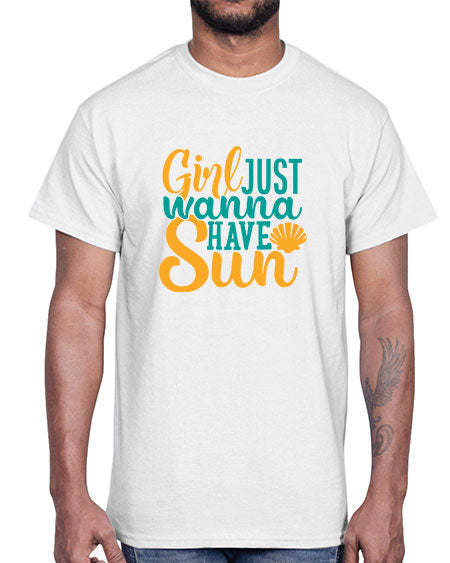 girls just wanna have sun Style 101#- summer- Cotton Tee