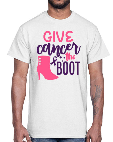 give cancer the boot Style 1#- breast cancer- Cotton Tee