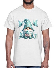 gnome with butterfly 10#- gnome- Cotton Tee