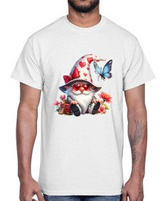 gnome with butterfly 13#- gnome- Cotton Tee