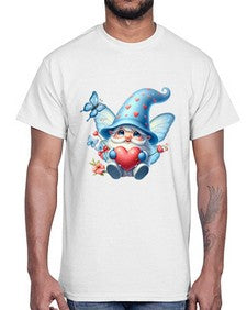 gnome with butterfly 28#- gnome- Cotton Tee