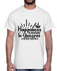 happiness is believing in unicorns 157#- unicorn- Cotton Tee