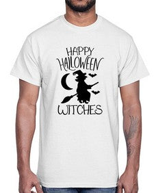 happy halloween witches 35#- witch- Cotton Tee
