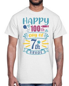 happy th day of seventh grade 252#- seventh grade- Cotton Tee