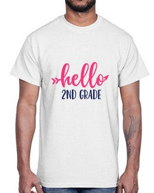 hello second grade 323#- second grade- Cotton Tee