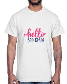 hello third grade 341#- third grade- Cotton Tee
