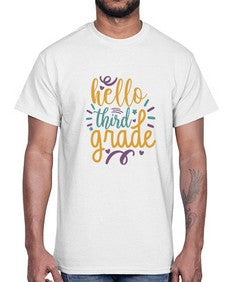 hello third grade 344#- third grade- Cotton Tee